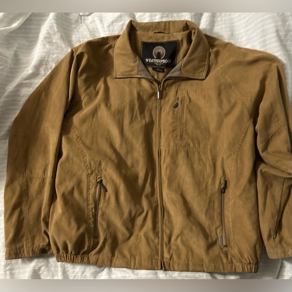 Weatherproof Mens Jacket Brown Full Zip Pockets Collar Lined XXL